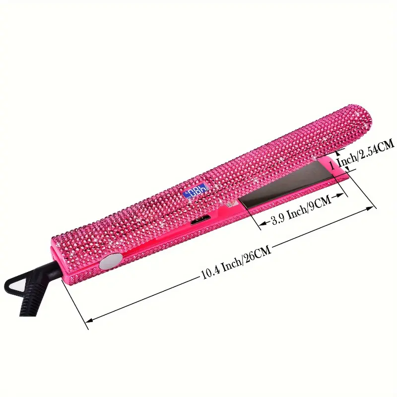 Bling Rhinestone Hair Straightener 2in 1 Flat Iron Hair Straightener Curler for All Hair Styles Professional Fast Adjustable Temperatures Hair Straightener,  Salon Equipment, Decorative Iron, Heatresistant Material, Smooth Glide, Salon Prof