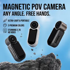 Magnetic POV Camera 4K Thumb Action with 360° Rotating Clip for Hands-Free Vlogging & Sports Lightweight Portable for Outdoor Activities Wireless Wearable Body Cam Compact  120 Minutes Battery Life - Recording