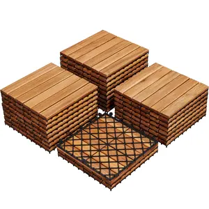 【Durable & Long-Lasting】Yaheetech 27/54/108 PCS Wood Flooring Tiles 12.5X12.5in Wood Plastic Interlocking Flooring Tiles for Outdoor & Indoor Patio Garden Deck Poolside