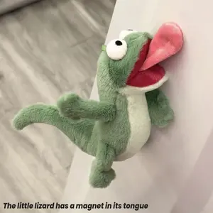 14cm-20cm Green Sounding Lizard Abstract Funny Doll Figurine Cuddly Stuffed Animal Decoration Tongue Sticking With Magnetic Attraction Children's Toy Birthday Gift