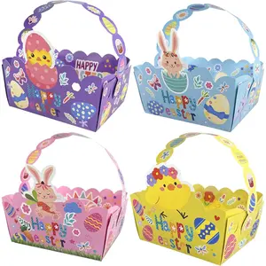 24 count Easter , Easter Baskets for  with Handles, Cute  Chicks Design Bulk Basket Set for Egg , School Parties & Family Events | Baskets Bulk & Durable Bags with Handles