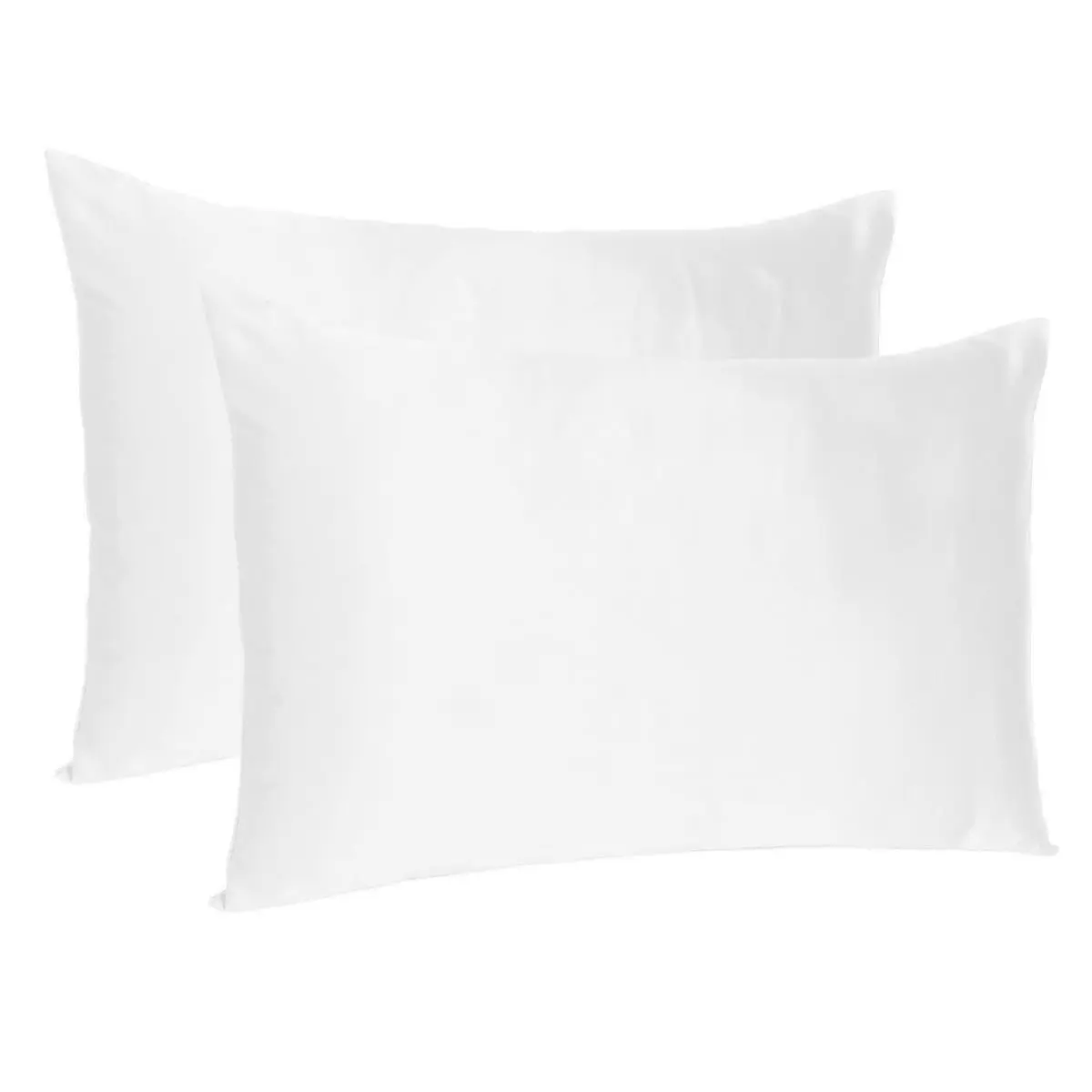 20x26 in White 360-Stand Silk Satin Pillowcases - Delectably Soft, Skin-Friendly, Great for Skin, Hair Protection, Frizz Prevention, Standard Size Bedding Pillowcase