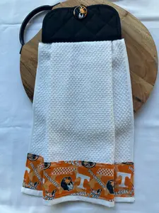 Custom Hanging Kitchen Towel and Pot Holder-TN Vols White