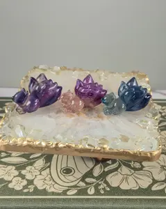 Mini Fluorite Nine Tail Fox | Candy Fluorite Kitsune Carving | Crystal Fox Figurine