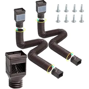 VEVOR Rain Gutter Downspout Extensions, 2-Pack Flexible Downspout Extender, Down Spout Drain Extension Extendable from 22 to 63, Gutter Extensions with Adapters, for Rainwater Drainage, WhiteVEVOR Super Brand Day