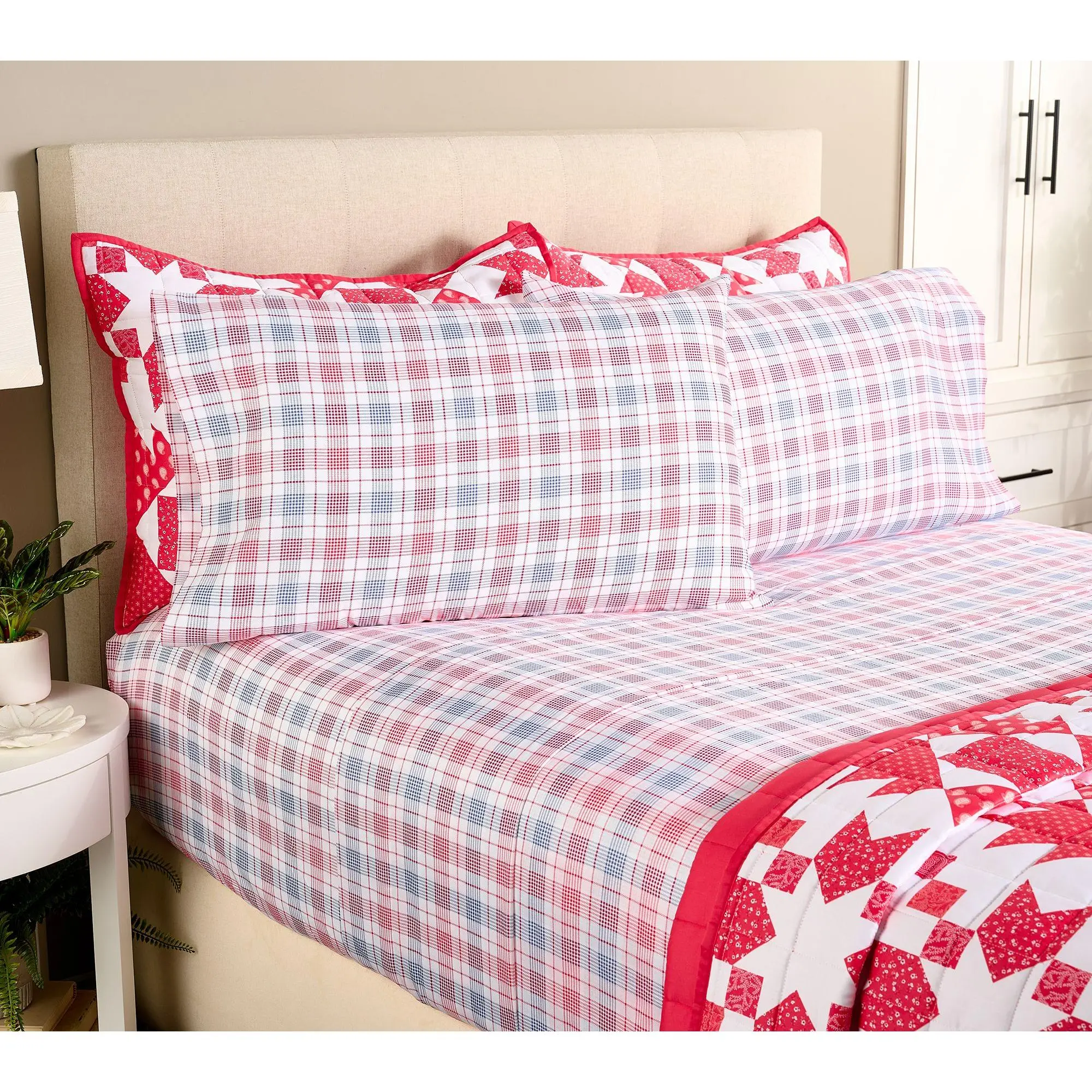 Martha Stewart 300TC Cotton Printed Sheet Set Cali King