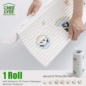 1 Roll Self-Adhesive 3D Wall Stickers 10mm Thickened dado 15.75x78.74in Self-Adhesive Wainscoting Suitable for All Indoor Places