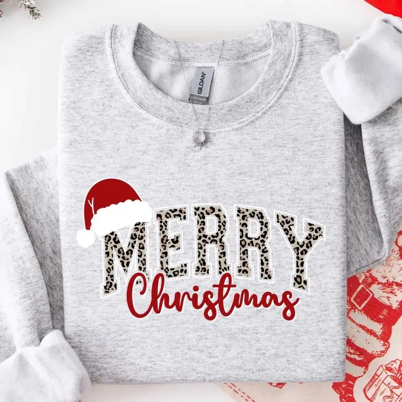 Merry Christmas Sweatshirt, Buffalo Plaid Holiday Sweater, Family Christmas Crewneck, Cute Winter Shirt for Women, Cozy Xmas Gift Idea for Mom and Her
