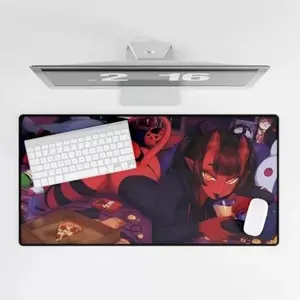 Succubus Desk Mats, Neet Merunyaa Meru Waifu Gaming Mouse Pad, Desk Decor, desk accessories, gaming room accessories.