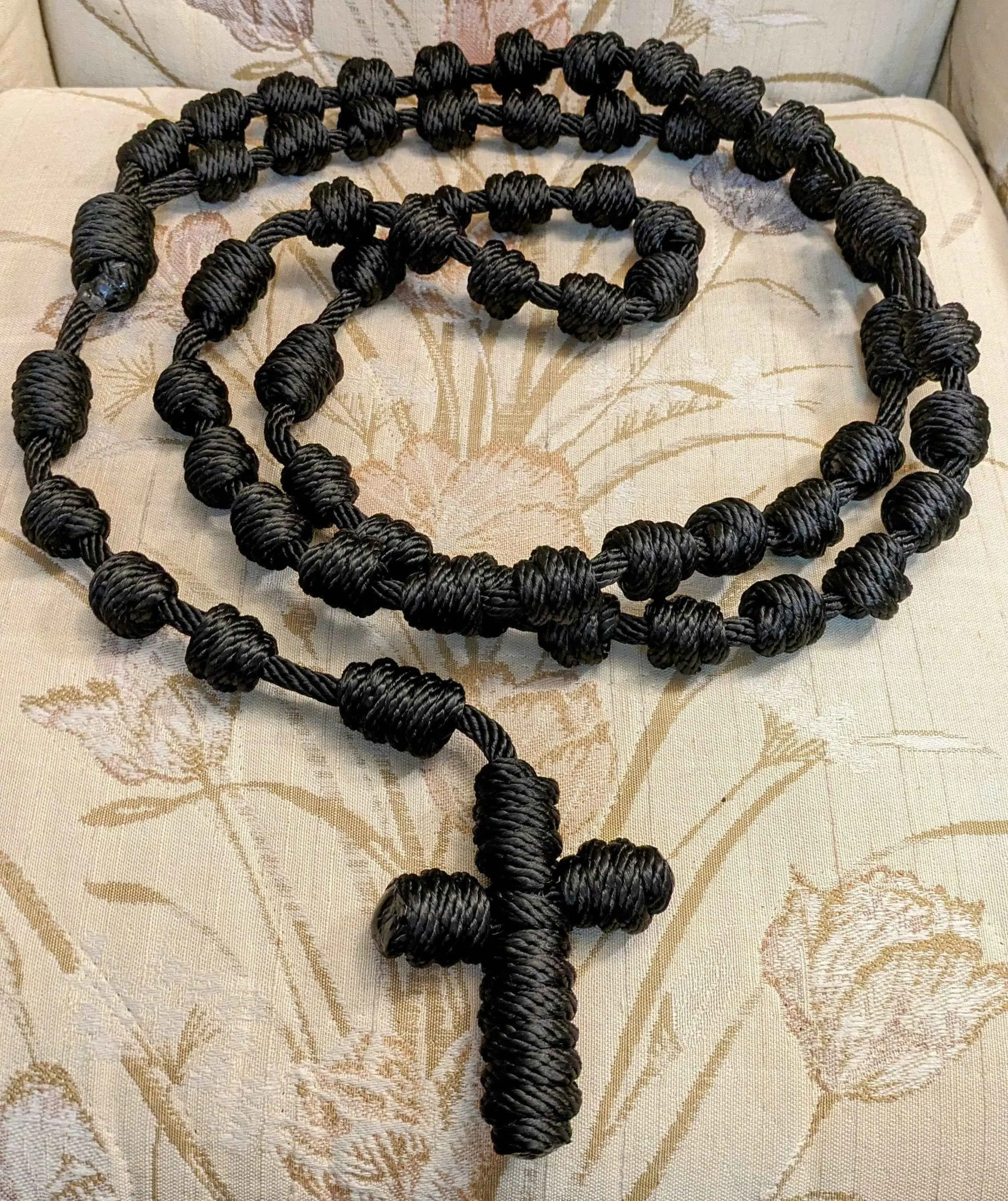 Giant Black Wall Rosary for Home Decor