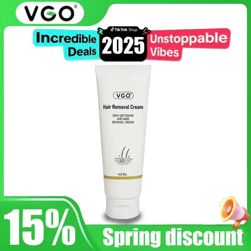 VGO Hair Removal Cream for Women and Men, once taken off, is clean and universal all over the body, mild depilation,120ml/4.06oz Body Care Smooth Cosmetic Wax Gentle Jojoba Sensitive Comfort bodyhair bleach