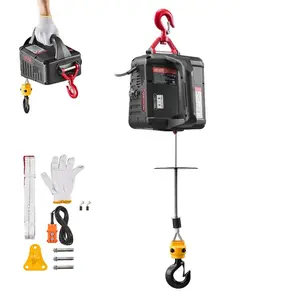 VEVOR 2-in-1 Electric Hoist Winch, 1100 lbs Capacity, 1500W Portable Power Winch Crane, 25 ft Lifting Height, 16.4 ft/min with Manual and Wired Remote Control for Factory, Warehouss, Garage