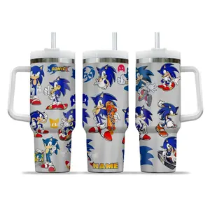 Sonnic The Fast Hedgehog Video Game Tumbler 40oz & 30oz, Retro Classic Gaming Drinkware For Men Women, Blue Speed Runner Gift Idea | GN170326.C15728.ID00