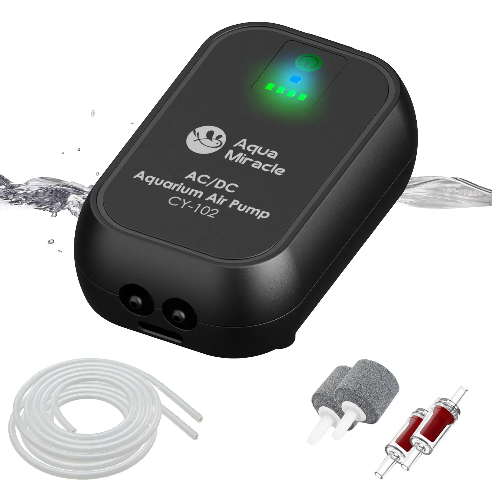 AquaMiracle USB Aquarium Air Pump Rechargeable Aerator for Bait Bucket, Portable Battery Powered Air Pump for Aquarium, Fish Tank Air Pump for Outdoor Fishing, Power Outage & Emergency