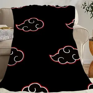 Naruto Akatsuki Sasuke Blanket Ultra Soft Flannel Skin Friendly Cozy Warm Bedroom Living Room Couch Sofa Travel Throw Decor Birthday Gift Christmas Gift for Anime Fans Teens Men Women Kids Itachi Cloud Style