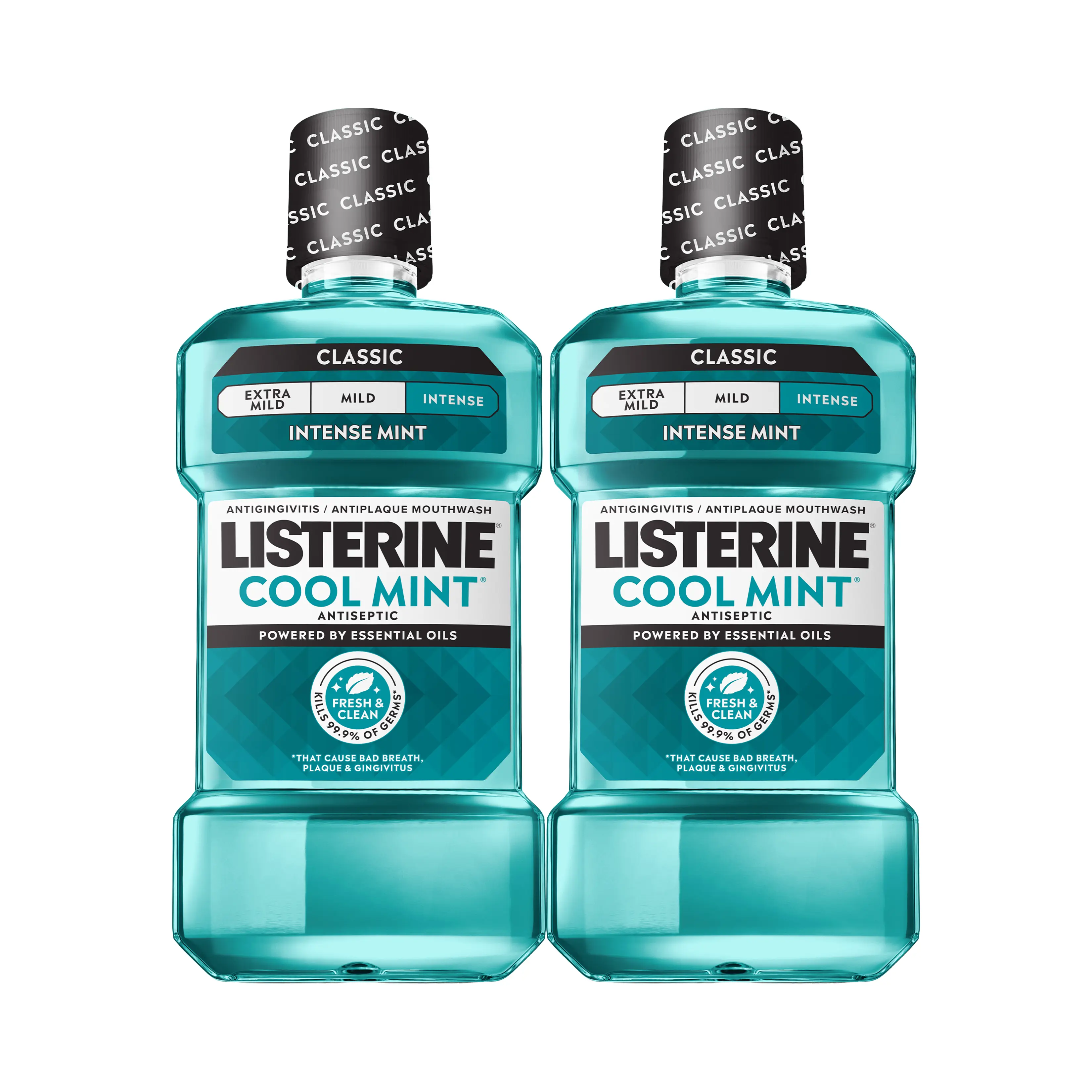 Listerine Cool Mint Intense Antiseptic Mouthwash, 1 L, Pack of 2