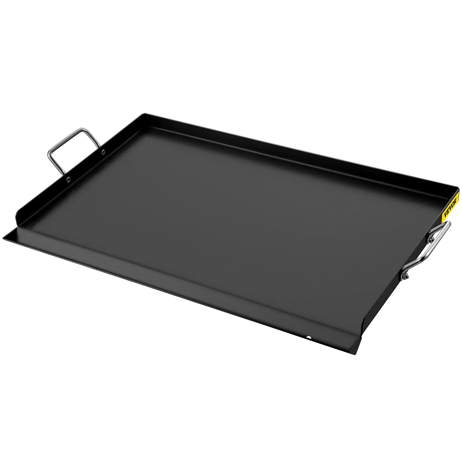 【SuperBrandDay】VEVOR Carbon Steel Griddle, 16\" x 24\" Griddle Flat Top Plate, Griddle for BBQ Charcoal/Gas Gril with 2 Handles, Rectangular Flat Top Grill with Extra Drain Hole for Tailgating and Parties Oil Stove,summerwins,father'sdaygifts,campingesse
