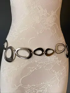 Women's Minimalist Temperament Metal Round Decor Body Chain, Trendy All-match & Exquisite Body Jewelry for Birthday Gift