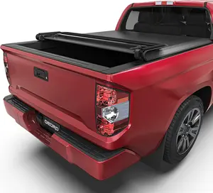 YITAMOTOR 5.5 ft Soft Quad Fold Truck Bed Tonneau Cover Compatible with 2014-2021 Toyota Tundra (Excl. Trail) 5.5 ft Bed, Fleetside with Deck Rail System Car Accessories Vehicle Automotive Protector