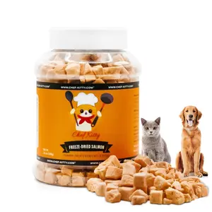Freeze Dried Salmon Cat Treats | 100% Wild Caught Salmon Dog Treats, Grain- Free | High Protein, Single Ingredient Cat & Dog Food Toppers | No Additives or Preservatives | Tested in USA