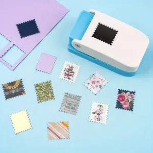 1x0.8inch Rectangular Postage Stamp Lever Punch, Portable Paper Craft Puncher for Scrapbooking, Card Making & DIY Art Craft Supplies