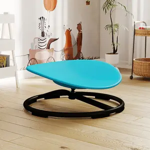Sensory Balance 360 Spinning Chair Helps Increase Balance and Concentration  Blue Black Polyethylene Material Safe for Kids with Autism ADHD Round Room Wood Stand