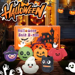iHave Halloween Bath Bomb Gift Set – 6pcs Spooky & Cute Bath Bomb Kids Gift Box with Witch, Bat, Black Cat, Skull, Ghost & Pumpkin – Fizzy Spa Balls for Fun Bath Time, Relaxing Self-Care, Halloween Bath Bombs for Kids, Party Favors  Unique Holiday Gifts