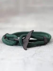 Unisex Simple Style Plain Color Whale Tail Design Braided Layered Polyamide Material Bracelet, Casual Trendy Adjustable Fit Bracelet, Fashionable Accessories for Daily & Party & Back To School, Braided Bracelets
