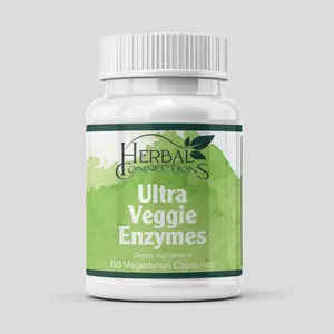 Herbal Connections Ultra Veggie Enzymes – 15 Plant-Based nzimes Blend with Triple-Phase Protease, Lactase & Alpha-Galactosidase for Complete Digestive Relief, Gas & Bloat Support, Vegan Non-GMO, 60 Capsules gut  health  supplement