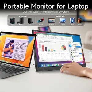 UMIPIX 15.6" Portable Monitor 1080P FHD HDR Gaming Screen - Ultra Slim IPS Display with Smart Cover & Speakers, USB-C/HDMI for Laptop, PS5, Xbox, Switch, Mac & Phone