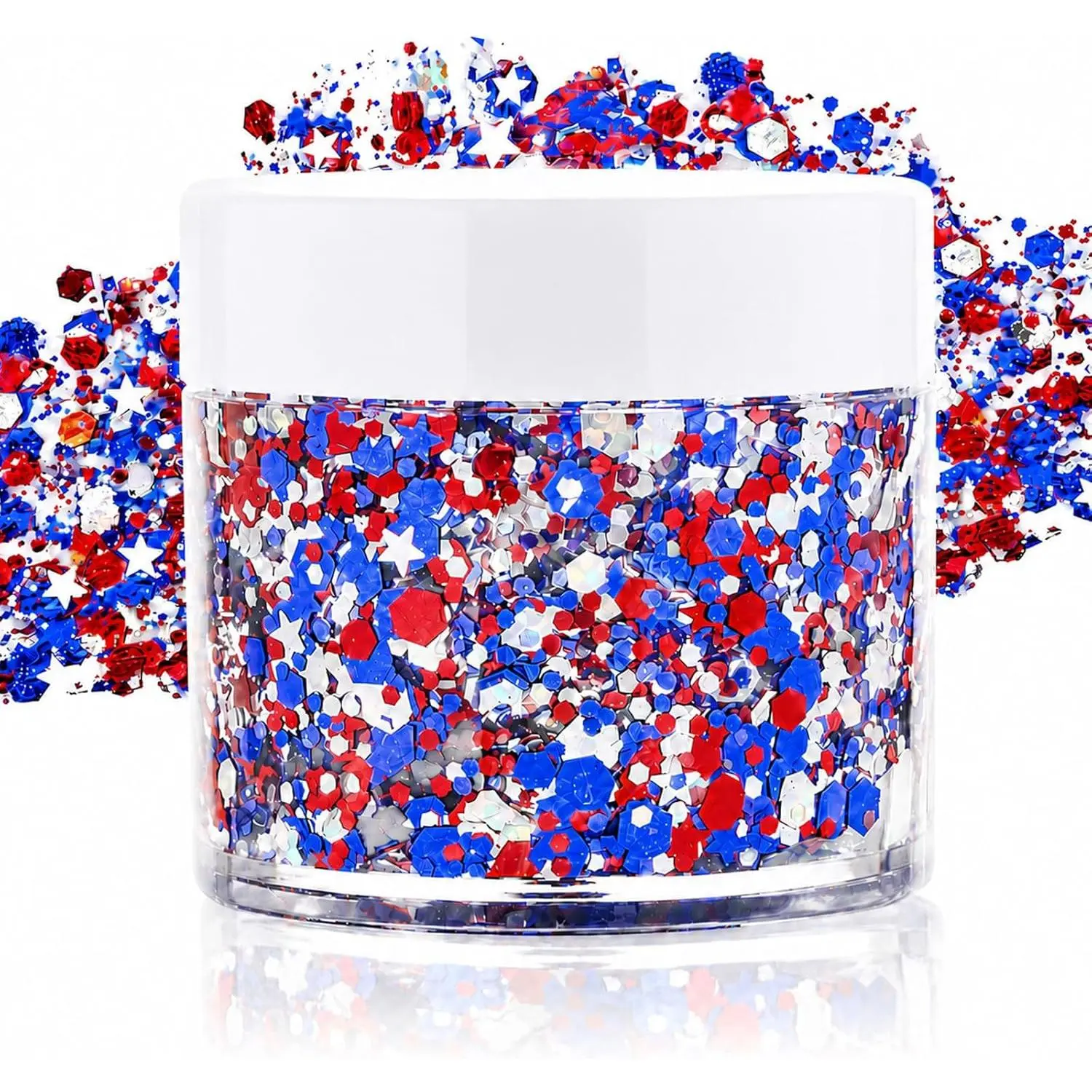 Red White Blue Face Glitter Gel for Memorial Day,4th of July USA Patriotic 250th Hair Glitter for Kids,Fourth of July Outfits for Women,Body Glitter for Softball Football Game Day