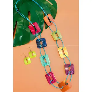 Odelia Multicolored Shell Necklace & Earring Set - FINAL SALE