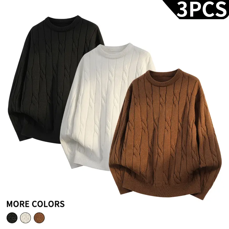 #SohoChic Family Matching Cable Knit Sweater Set Soft Warm Fall Winter Knitwear 3PCS