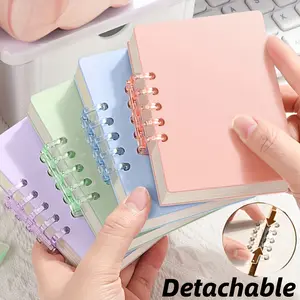 7 Colors - 80 Pages Pocket Notebook with Detachable Coil Binding, A7 Notepad with Cartoon/Rainbow Theme, Memo Diary Planner, Multifunctional Stationery, Suitable for Registration, Office and Writing Supplies Organization