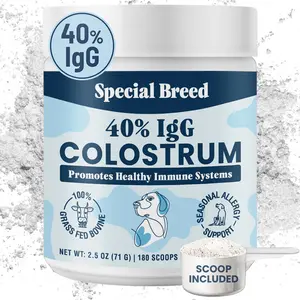 Dog 40% IgG Grass Fed Colostrum 2.5 Oz - High IgG Third Party Tested, Immune Support, Skin & Gut Health, Seasonal Allergy & Itch Relief, Made in USA