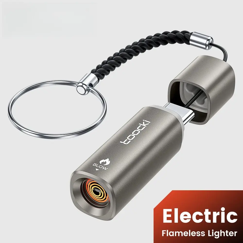 TG13/TG14 Type-C Mini Electric Lighter Portable Flameless Windproof Blow to Light Fast Ignition Rechargeable Cigarette Lighter for Daily Outdoor Use