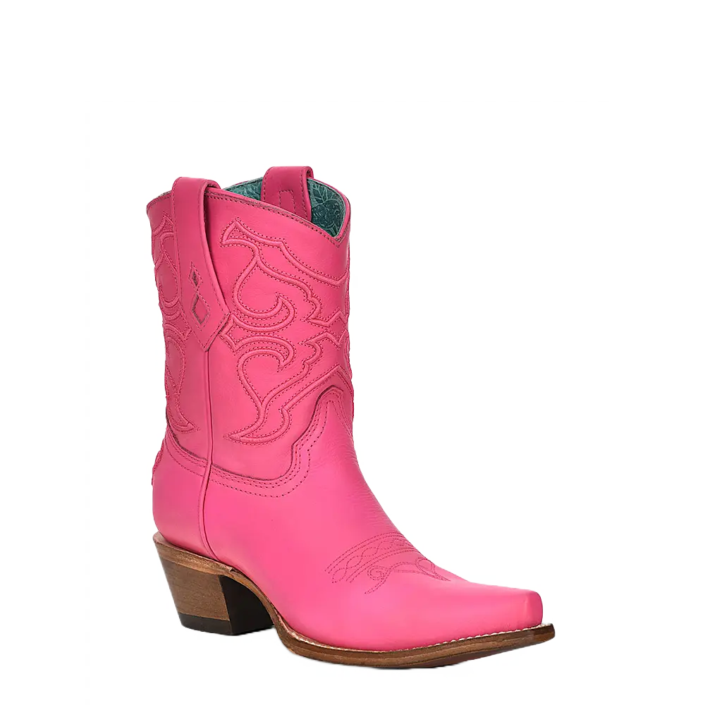 Corral Ladies Embroidery Stitch & Inlay Fuchsia Pink Ankle Boots Z5137