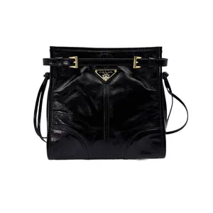 Pre-owned PRADA Calfskin Crossbody Bags Black Bonnie Leather Mini Shoulder Bag PRA260414