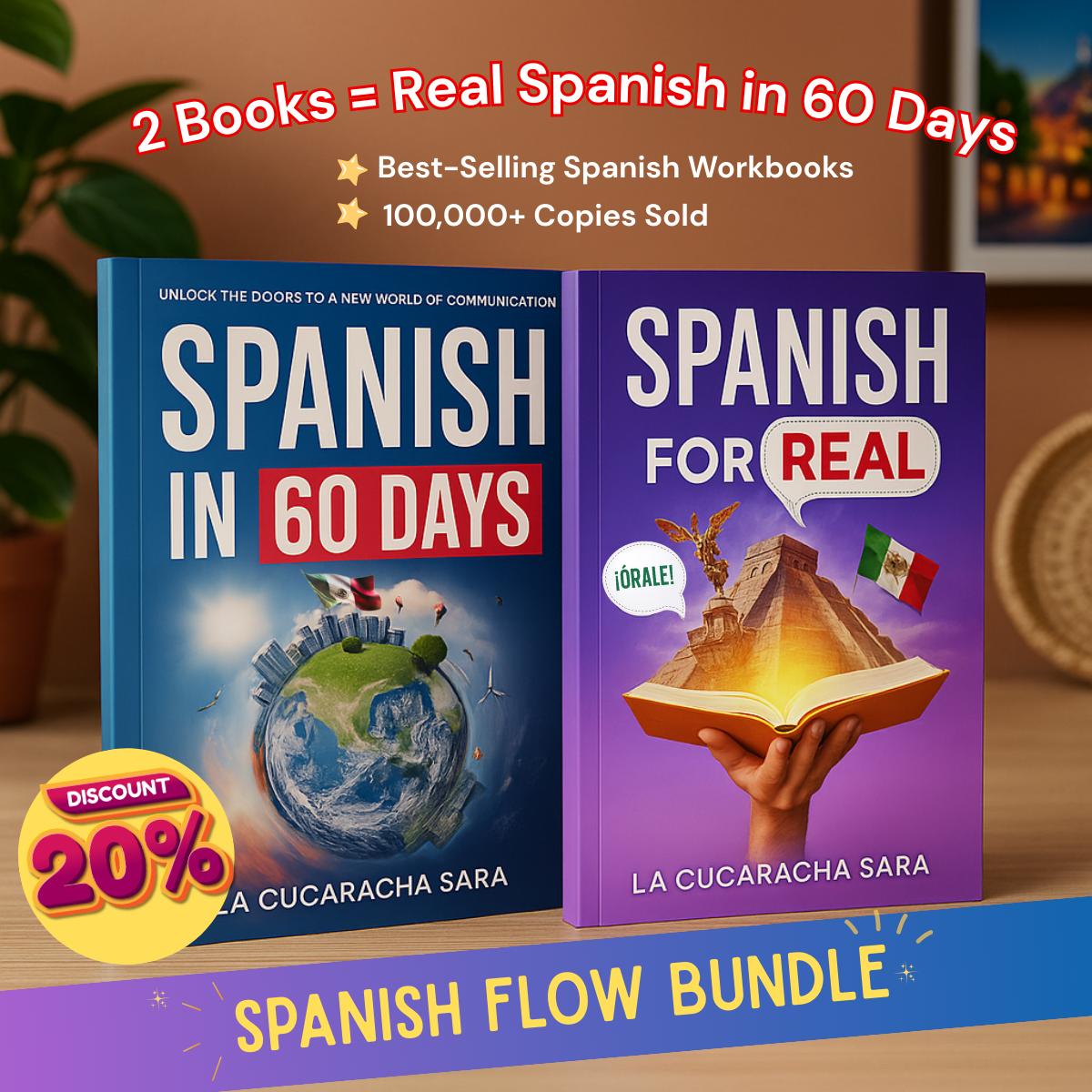 Spanish Workbook Set - 2 Book Bundle: Spanish in 60 Days + Spanish For Real