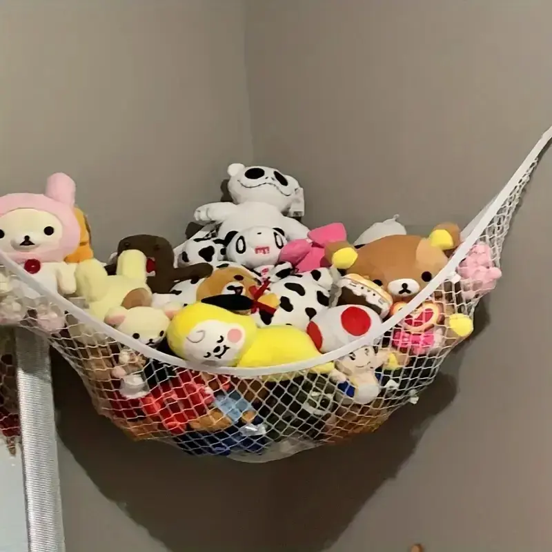 Durable Large Plush Toy Hanging Net Hangable for Bedroom and Dorm Storage Organiser, Fabric Material, Waterproof Level Non-Waterproof, Multifunctional Use Bedroom Organizer, Home Storage Organizer, Room Organization Products, Multifunctional Organizing