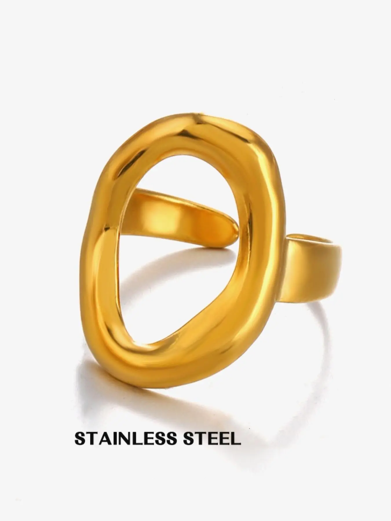 Simple Geometric Design Cuff Ring, Stackable Rings, Fashion Accessories for Women & Girls, Trendy All-match & Exquisite Jewelry for Birthday Gift