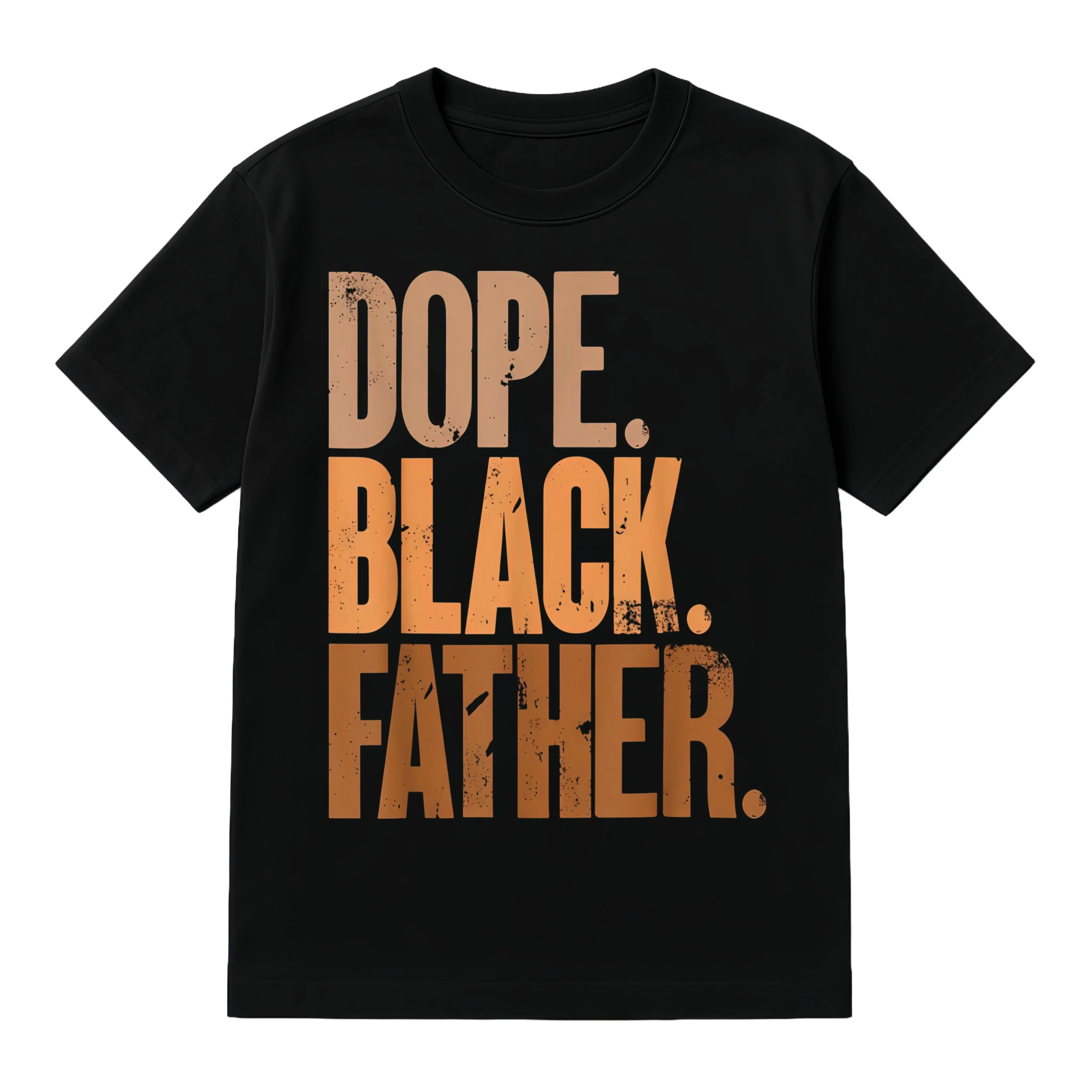 100% Cotton Men Gifts Black Dad Dope Black Father Fathers Day T-Shirt Crew Neck Short Sleeve Graphic Design for Casual Wear