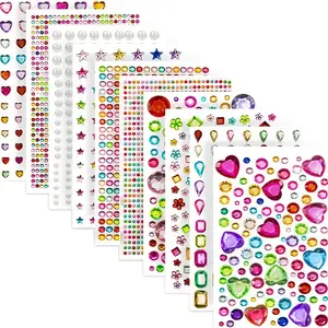 10 Pieces Shimmering Multicolor Glossy Gemstone Stickers Self Adhesive Sparkling Crystal Diamond Stickers Glitter Stickers Irregular Shapes Perfect for Metal and Ceramic Surfaces Create Stunning Decorations for Crafts and DIY Projects