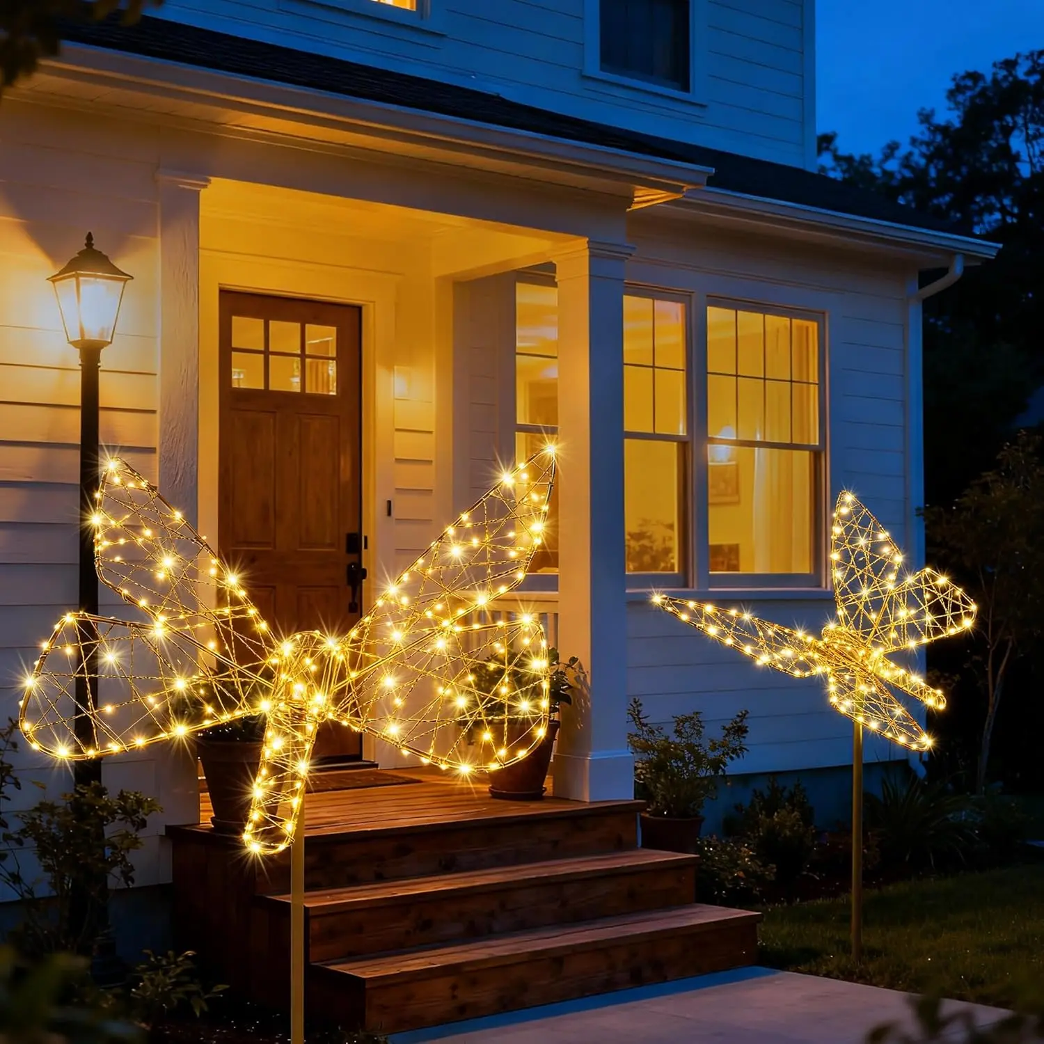 Flacchi Outdoor Solar Lights — Butterfly & Dragonfly Decorative Solar Garden Lights (240 LEDs included). Crafted from iron, solar-powered, waterproof, and easy to install; ideal for decorating pathways, gardens, patios, and courtyards. tiktokshopspringglo