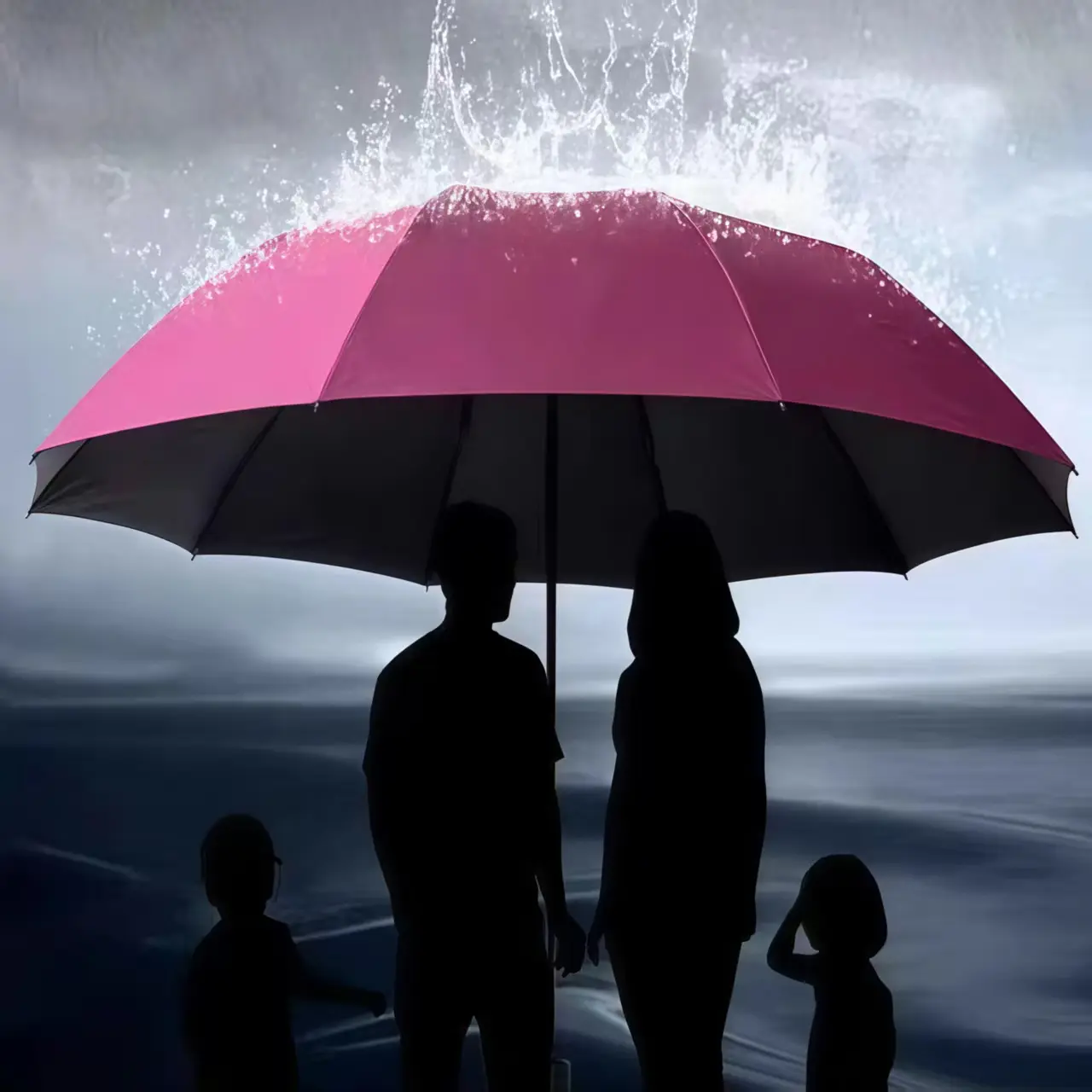 Automatic Foldable Retractable Extra Large Heavy Duty 12-Ribs Umbrella, Windproof Waterproof, 124cm/48in Diameter for 2 People, Indoor/Outdoor Quick Open Rainstorm Essential, Minimalist Home Supplies Umbrella, Foldable Retractable Umbrellas