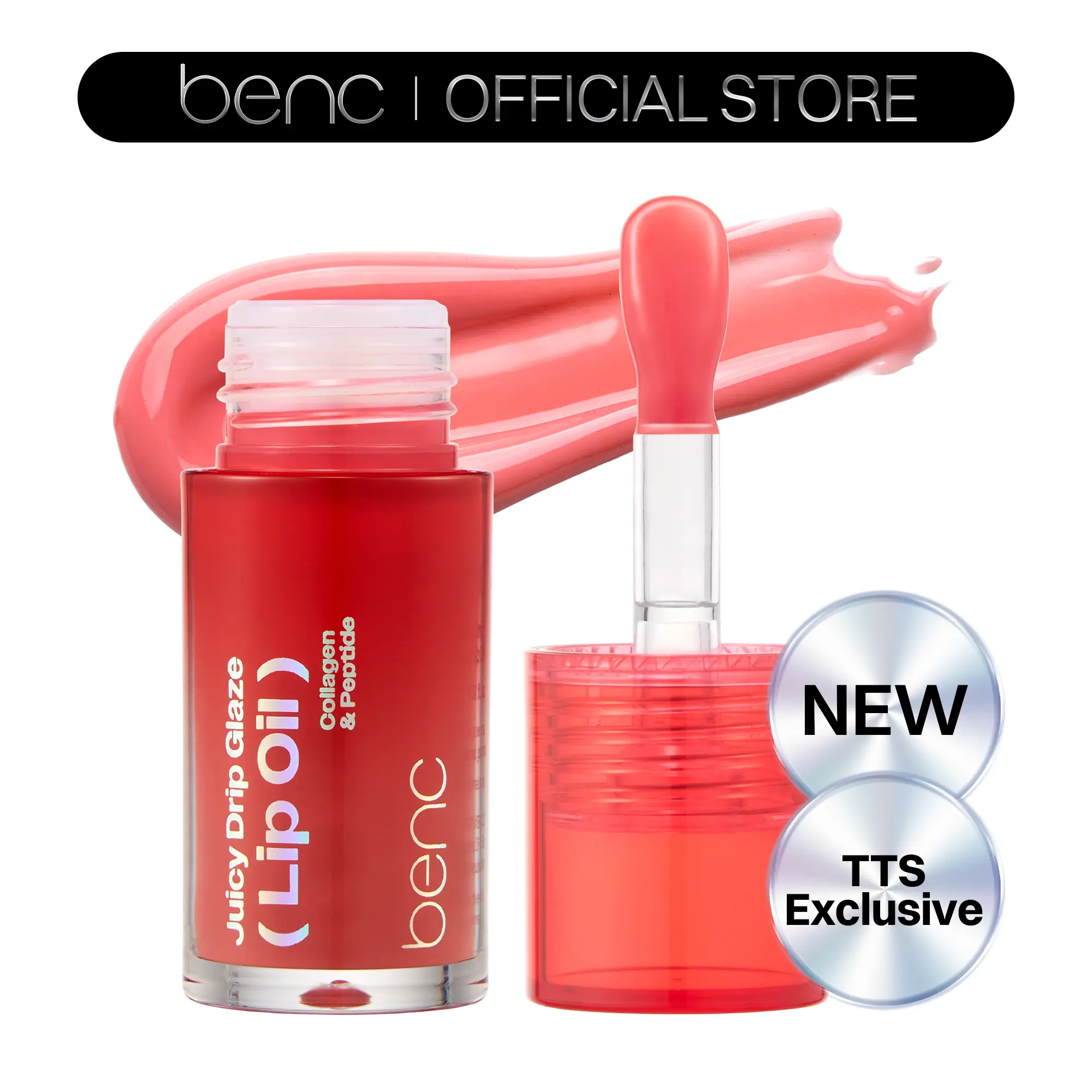 [NEW] Benc Juicy Drip Glaze Lip Oil 02 Lively Pink l Hydrating Gloss, Moisturizing balms, Sheer tint, Shine & Dewy Finish