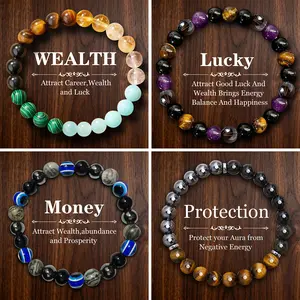 4PCS Exquisite Bohemian Beaded Bracelet,Elegant Fashion Jewelry for Banquet Party and Daily Wear,Natural Citrine, Malachite，Natural Tiger Eye & Amethyst Beaded Bracelet,Elastic Protection Crystal Bracelet For Men And Women