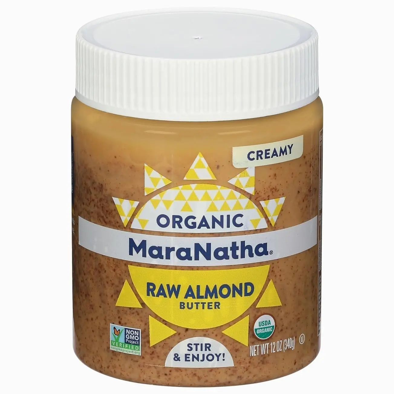 MaraNatha Organic Creamy Raw Almond Butter, 12 Ounce Jar