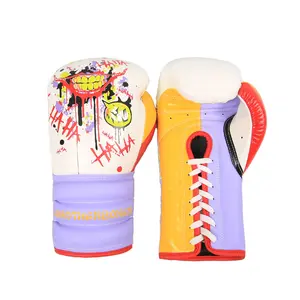 Leather Lace-Up Boxing Gloves for Adults - Training Boxing Equipment for Free Combat, Thai Punching Bag, and Boxing Target Use