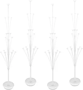 4 Set Balloon Stand Kit for, Balloon Backdrop Decoration For Table, Decorations with Base Pole Bag for Wedding Baby Shower Birthday, Only White Stand
